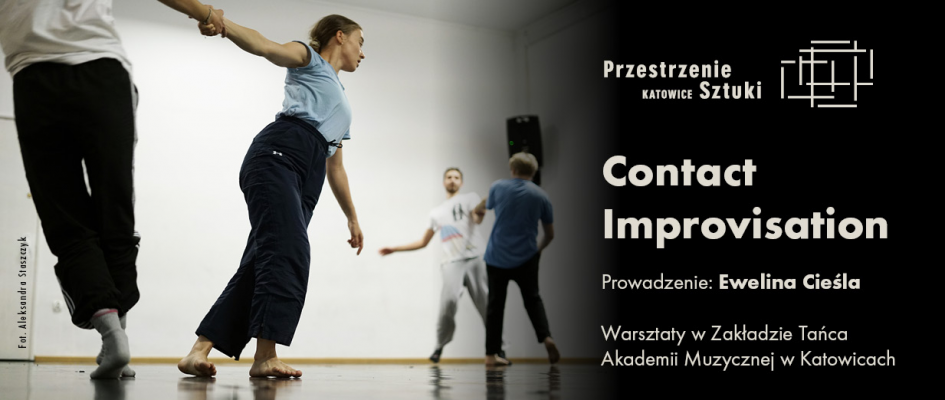 Infografika: Ewelina Cieśla, Contact Improvisation - Zakład Tańca Akademii Muzycznej w Katowicach, logotypy