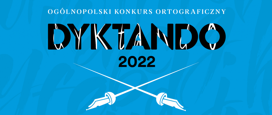 logo dyktanda na niebieskim tle