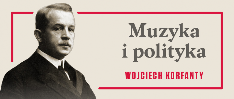 Wojciech Korfanty na beżowym tle, napis