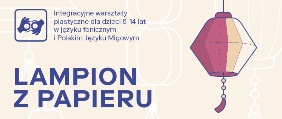 Grafika artystyczna z lampionem i informacjami