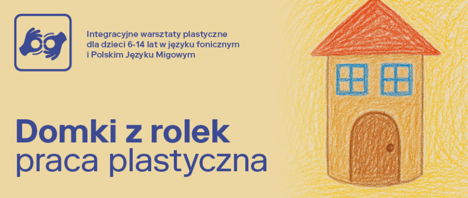 artystycznie narysowany dom na żółtym tle 