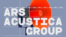 Ars Acustica Group na szarym tle i megafonie 