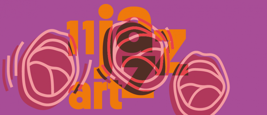 infografika: krzyczące usta, logo katowice jazzart festivalu